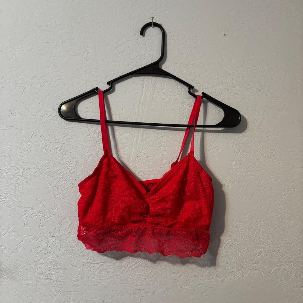 Red Lace Bralette Victorias Secret Pink